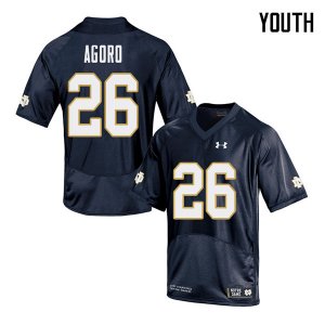Notre Dame Fighting Irish Youth Temitope Agoro #26 Navy Under Armour Authentic Stitched College NCAA Football Jersey FJL5399WN
